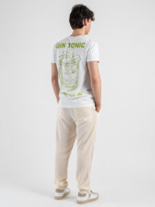 BERNA T-shirt in cotone con stampa GIN TONIC THE REAL WAY 251351 Bianco (3)