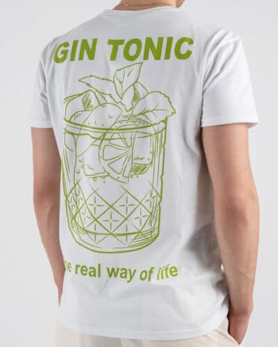 BERNA T shirt in cotone con stampa GIN TONIC THE REAL WAY 251351 Bianco 4 Nuovi Arrivi