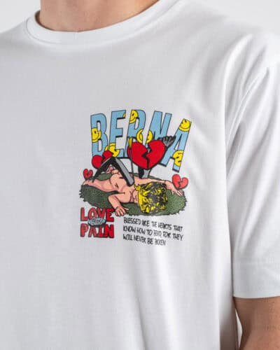 BERNA T shirt in cotone con stampa LOVE PAIN 251324 Bianco 1 Nuovi Arrivi
