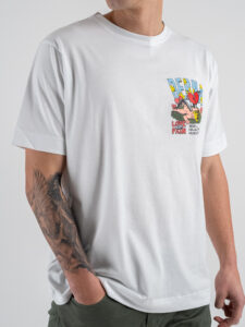 BERNA T-shirt in cotone con stampa LOVE PAIN 251324 Bianco (5)