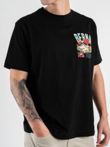 BERNA T-shirt in cotone con stampa LOVE PAIN 251324 Nero (1)
