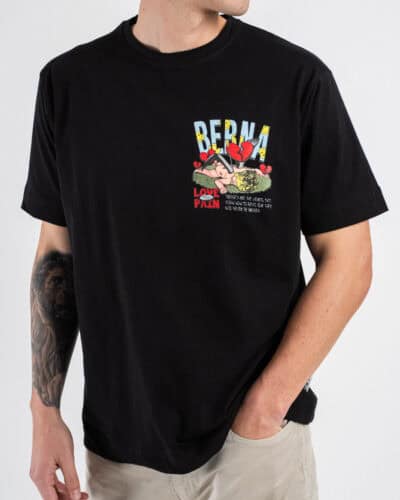 BERNA T shirt in cotone con stampa LOVE PAIN 251324 Nero 4 Nuovi Arrivi
