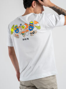 BERNA T-shirt in cotone con stampa MAYA 251323 Bianco (6)