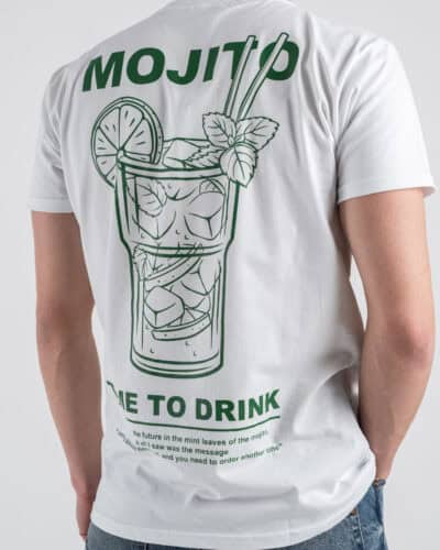 BERNA T shirt in cotone con stampa MOJITO 251081 Bianco 1 Home