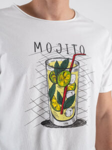 BERNA T-shirt in cotone con stampa MOJITO 251292 Panna (1)
