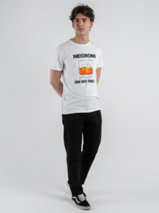 BERNA T-shirt in cotone con stampa NEGRONI 251291 Bianco (3)