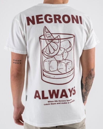 BERNA T shirt in cotone con stampa NEGRONI 251299 Panna 3 Nuovi Arrivi