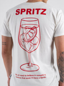 BERNA T-shirt in cotone con stampa SPRITZ 251290 Bianco (2)