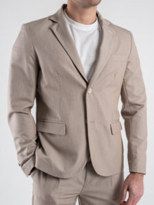 BL.11 Giacca da abito monopetto in poliviscosa BL2506264 Khaki (1)