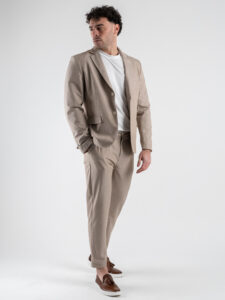 BL.11 Giacca da abito monopetto in poliviscosa BL2506264 Khaki (2)