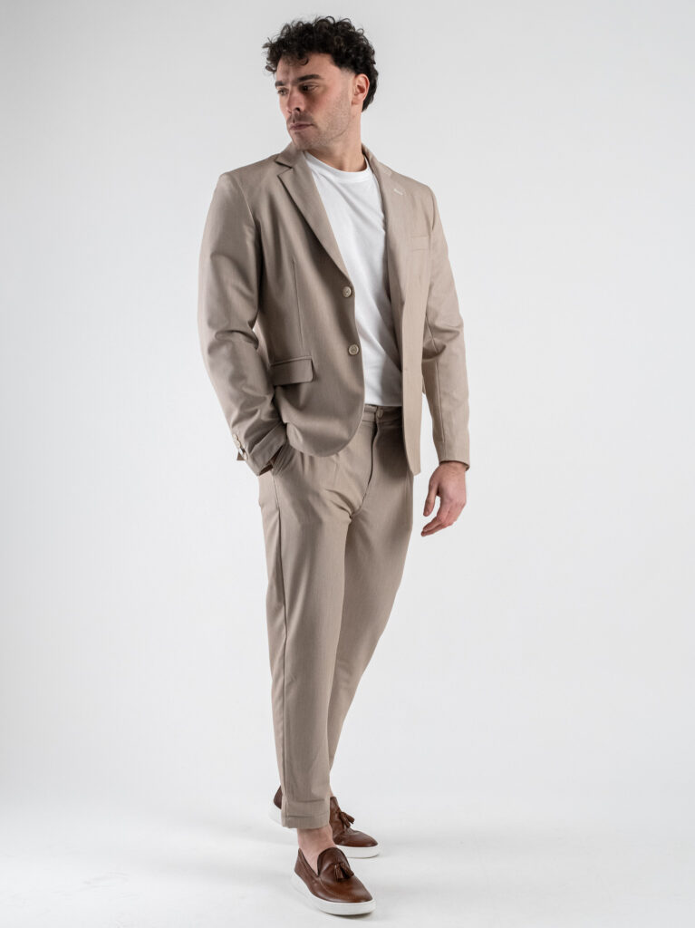 BL.11 Giacca da abito monopetto in poliviscosa BL2506264 Khaki 2 Abiti