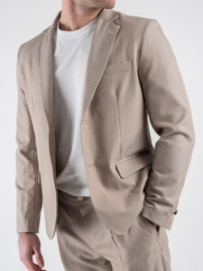 BL.11 Giacca da abito monopetto in poliviscosa BL2506264 Khaki (4)