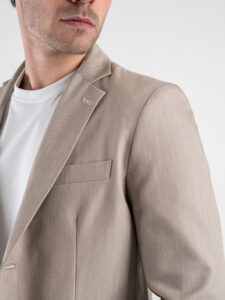 BL.11 Giacca da abito monopetto in poliviscosa BL2506264 Khaki (5)