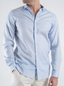 BL11 Camicia cotone con colletto microlavorata 42340312 Azzurro (3)