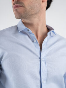 BL11 Camicia cotone con colletto microlavorata 42340312 Azzurro (4)
