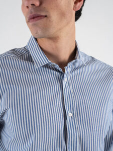 BL11 Camicia in cotone con colletto rigata 4234053 Blu (4)