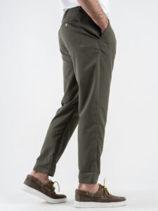 BL11 Pantalone chinos da abito con bottone e coulisse in vita BL250857 Militare (4)