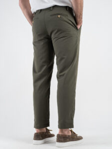 BL11 Pantalone chinos da abito con bottone e coulisse in vita BL250857 Militare (5)