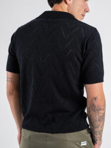 BL11 Polo in maglia traforata 03LD Navy (1)