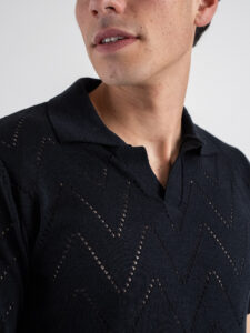 BL11 Polo in maglia traforata 03LD Navy (6)