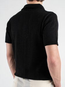 BL11 Polo in maglia traforata 03LD Nero (3)