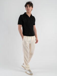 BL11 Polo in maglia traforata 03LD Nero (4)
