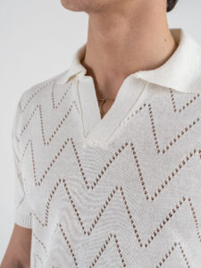 BL11 Polo in maglia traforata 03LD Panna (3)