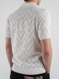 BL11 Polo in maglia traforata 03LD Panna (4)
