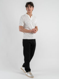 BL11 Polo in maglia traforata 03LD Panna (5)