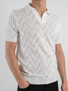 BL11 Polo in maglia traforata 03LD Panna (6)