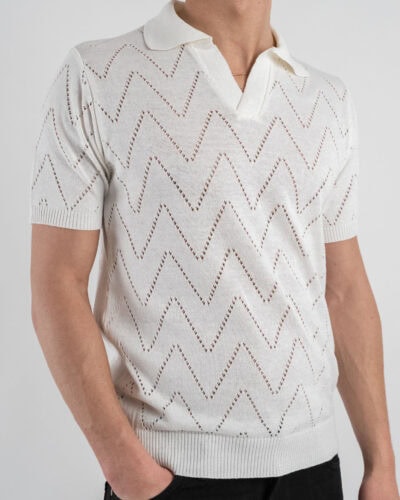 BL11 Polo in maglia traforata 03LD Panna 6 Nuovi Arrivi