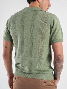 BL11 Polo in maglia traforata 03LD Verde (1)