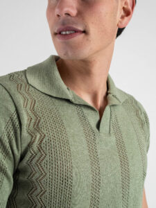 BL11 Polo in maglia traforata 03LD Verde (3)