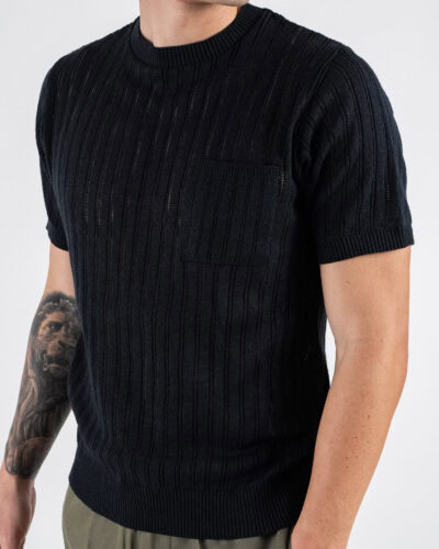 BL11 T shirt in maglia traforata 03LD Navy 1 Nuovi Arrivi