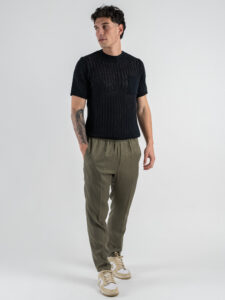 BL11 T-shirt in maglia traforata 03LD Navy (2)