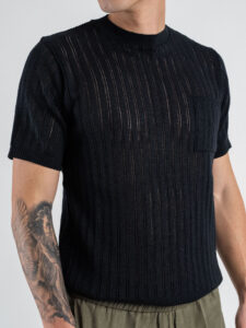 BL11 T-shirt in maglia traforata 03LD Navy (4)