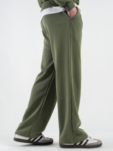 Completo tuta over leggero con felpa cappuccio boxy fit + pantalone baggy AD2122 Muschio (8)