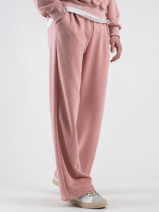 Completo tuta over leggero con felpa cappuccio boxy fit + pantalone baggy AD2122 Rosa (1)