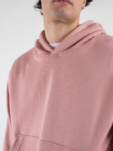 Completo tuta over leggero con felpa cappuccio boxy fit + pantalone baggy AD2122 Rosa (5)