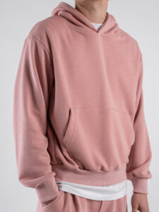 Completo tuta over leggero con felpa cappuccio boxy fit + pantalone baggy AD2122 Rosa (6)