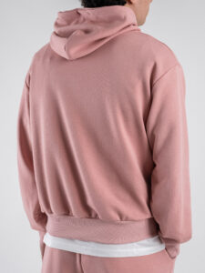 Completo tuta over leggero con felpa cappuccio boxy fit + pantalone baggy AD2122 Rosa (7)