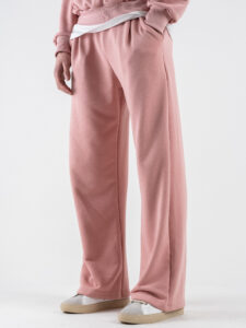 Completo tuta over leggero con felpa cappuccio boxy fit + pantalone baggy AD2122 Rosa (8)