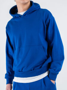 Completo tuta over leggero con felpa cappuccio boxy fit + pantalone baggy AD2122 Royal (5)