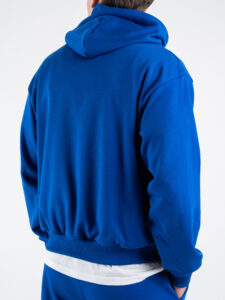 Completo tuta over leggero con felpa cappuccio boxy fit + pantalone baggy AD2122 Royal (8)