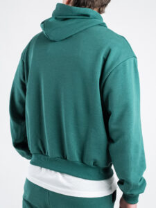 Completo tuta over leggero con felpa cappuccio boxy fit + pantalone baggy AD2122 Verde (5)