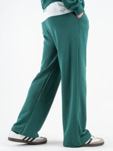 Completo tuta over leggero con felpa cappuccio boxy fit + pantalone baggy AD2122 Verde (8)