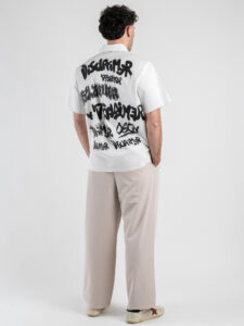 DISCLAIMER Camicia mezza manica son scritte posteriori 25EDS54845 Bianco (2)
