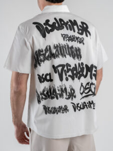 DISCLAIMER Camicia mezza manica son scritte posteriori 25EDS54845 Bianco (3)
