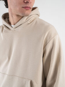 ESTASI Completo tuta over leggero con felpa cappuccio boxy fit + pantalone baggy AD2122 Avorio (1)