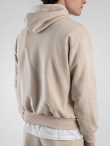 ESTASI Completo tuta over leggero con felpa cappuccio boxy fit + pantalone baggy AD2122 Avorio (10)